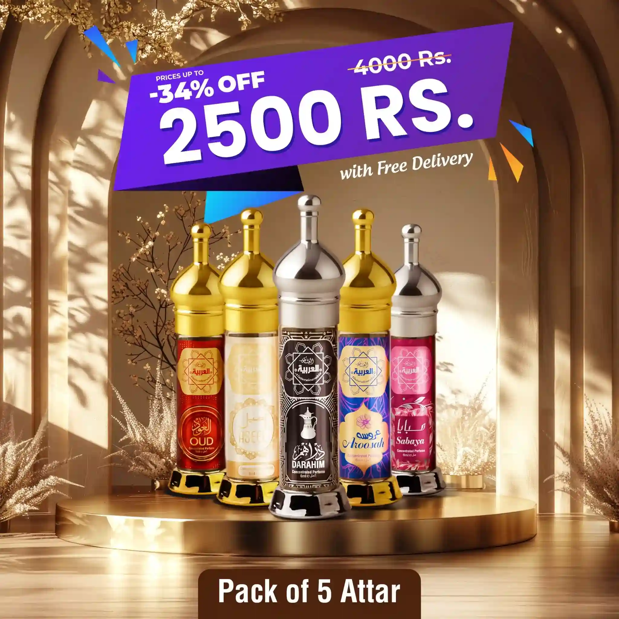 Al Arabia Pack - 5 Attar Alcohol-Free